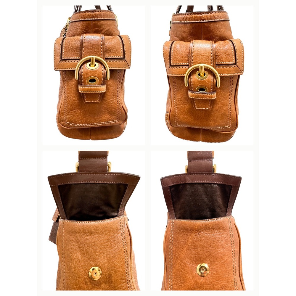 Coach Soho Mia Tote Leather Cognac Brown Braided Shoulder Bag 10049 - Picture 6 of 9